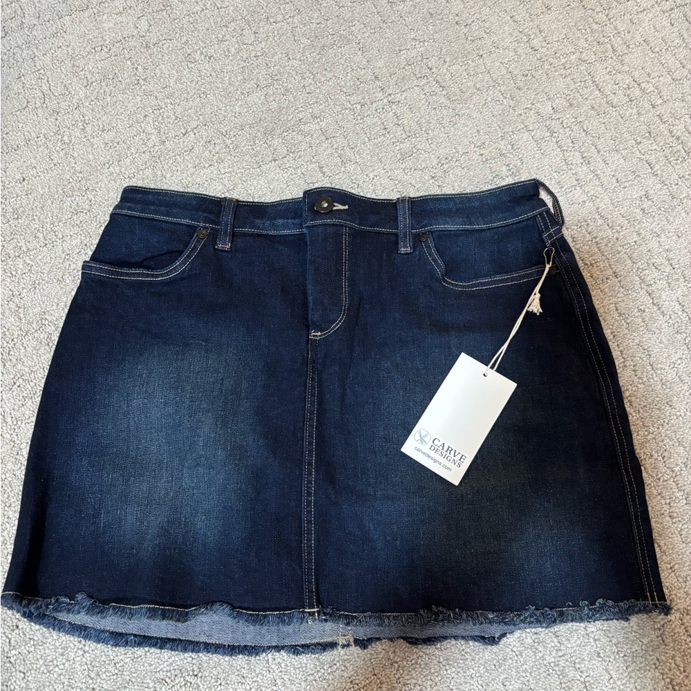 Carve Designs Dark Blue Denim Mini Skirt
